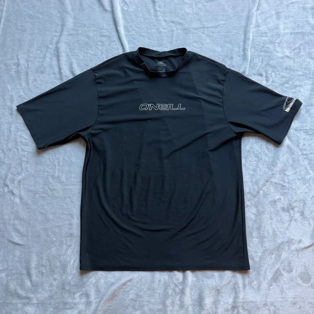O'Neill Rash Guard Mens 2XL Black Basic Skins Slim Fit Long Sleeve UPF 50+ Surf